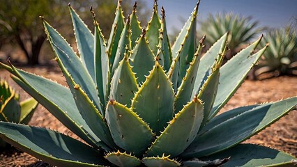 Obraz premium Foxtail Agave Plant Close Up Image