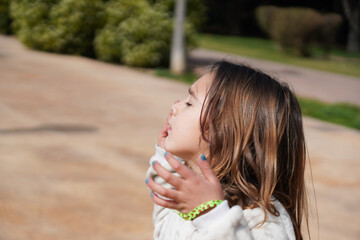 gesticulating in the park