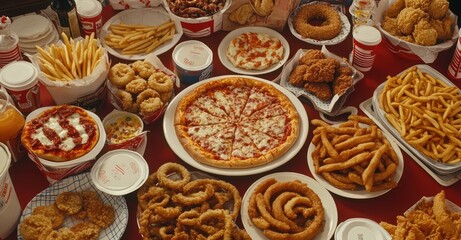 Assorted Take-Out Food. AI generated illustration.