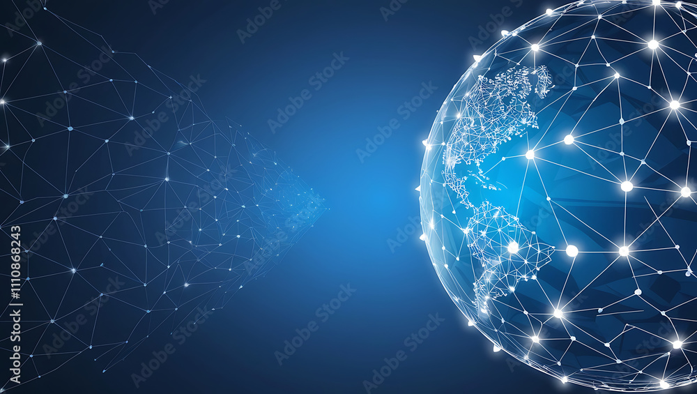 Aufkleber networked globe symbolizing global connectivity and technology background, digital globe with networ