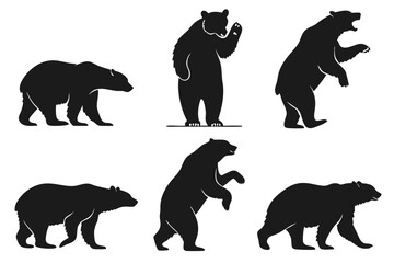 set of silhouettes of animals