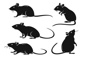 set of rats silhouettes
