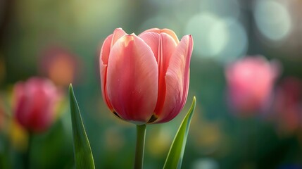 A Single Pink Tulip