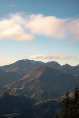 sunset in the mountains, alps, kamnisko savinjske