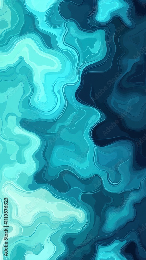 Poster abstract serenity flowing liquid patterns in creative digital art for a tranquil view