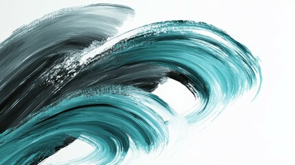 Dynamic duotone brush strokes contemporary art in teal and grey aesthetics