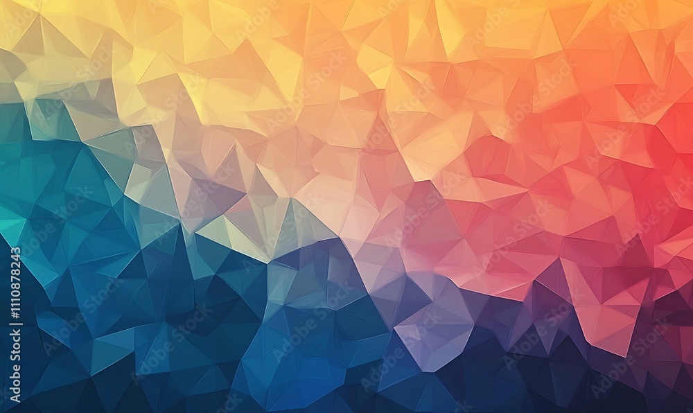 Aufkleber abstract background with triangles, generative ai