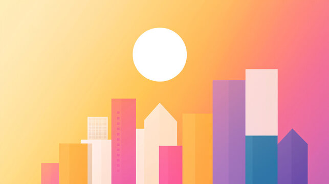 A flat vector design displaying an inspiring quote in bold, eye-catching typography. The gradient background transitions from soft yellows to deep purples, enhancing the vibrant, motivational feel of