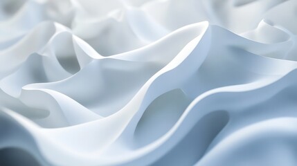 Obraz premium Abstract wavy white surface with smooth folds and organic flow