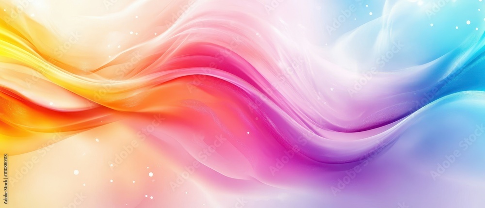Poster captivating abstract rainbow waves a soft gradient digital art experience