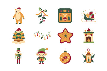 set of icons for Christmas 