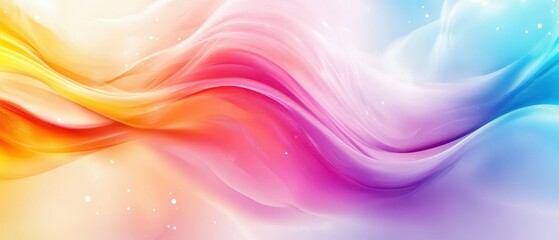 Obraz premium Captivating abstract rainbow waves a soft gradient digital art experience