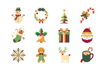 Fototapeta premium set of icons for Christmas 