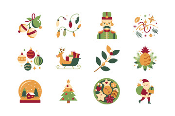 Fototapeta premium set of icons for Christmas 