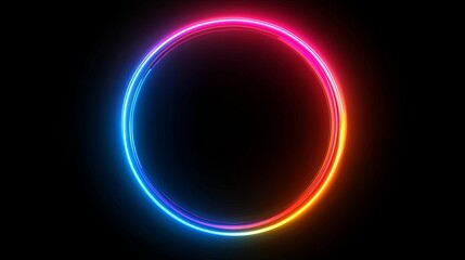 Obraz premium Vibrant Neon Circle Abstract Light Design