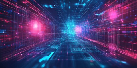 Abstract Background with Network Connections and Scientific Technology. Data Science Vector Illustration on White Background.