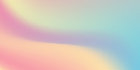 Abstract clear blue sky. Pastel rainbow. Light blue, pink and yellow color vector banner. Pastel gradient sky pattern.