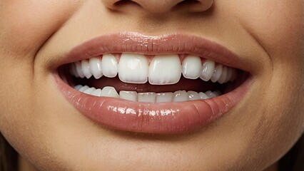 Fototapeta premium a_closeup_image_capturing_a_happy_woman_licki