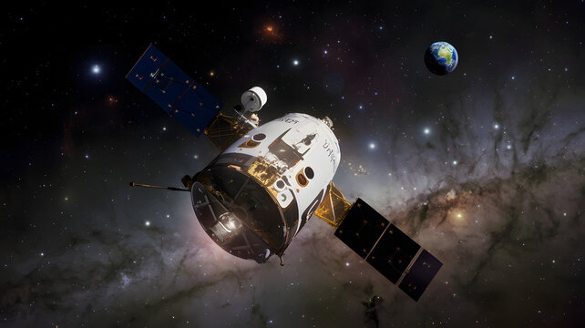 Voyager spacecraft exploring the vastness of space, symbolizing human curiosity and the quest for knowledge beyond our planet.