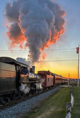 Naklejka premium steam train in the countryside