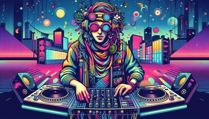 dj and music content created with generative AI software.