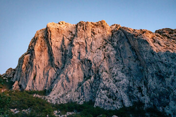 rocks in the morning, sunrise, multi pitch, climbing, croatia, paklenica, national park, alpinism, sunset