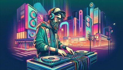 dj and music content created with generative AI software.