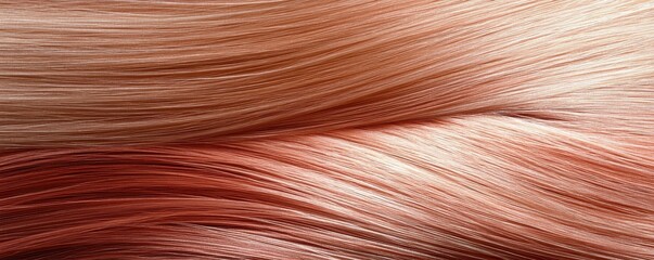 Fototapeta premium Flowing strands of silky, copper-colored hair texture.