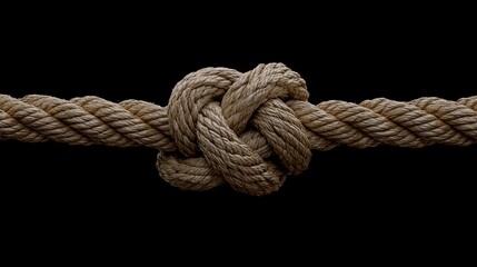 A rope with a knot tied in it