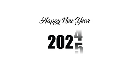 Happy New Year_Happy New Year Minimal Design White Background