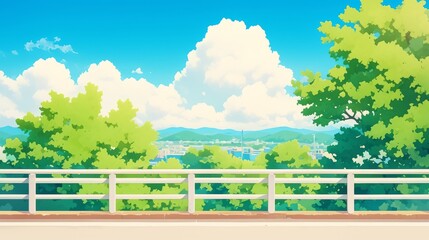 landscape with trees