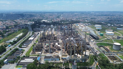 Industrial Aerial View of the Capuava Petrochemical Complex in Santo André, São Paulo – A Hub for Chemical and Plastic Production