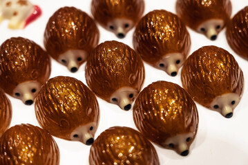 Different shapes beautiful pralines. French pralines. American pralines Hand made pralines.