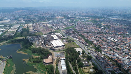 Industrial Aerial View of the Capuava Petrochemical Complex in Santo André, São Paulo – A Hub for Chemical and Plastic Production