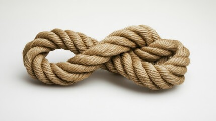 A rope is tied in a knot, forming an infinity symbol
