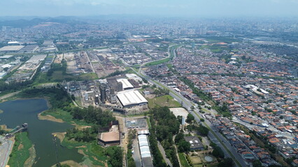 Industrial Aerial View of the Capuava Petrochemical Complex in Santo André, São Paulo – A Hub for Chemical and Plastic Production
