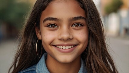 Fototapeta premium close_up_head_shot_beautiful_latin_american