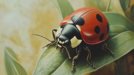 Fototapeta premium ladybird on a leaf