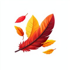 Vibrant and Colorful Autumn Leaves with a Blend of Red, Orange, and Yellow Hues Cascading Down