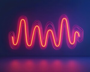Voice clarity, neon sound waves in action, 3D illustration