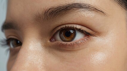 Naklejka premium close_up_of_asian_young_womans_eye_single_eye