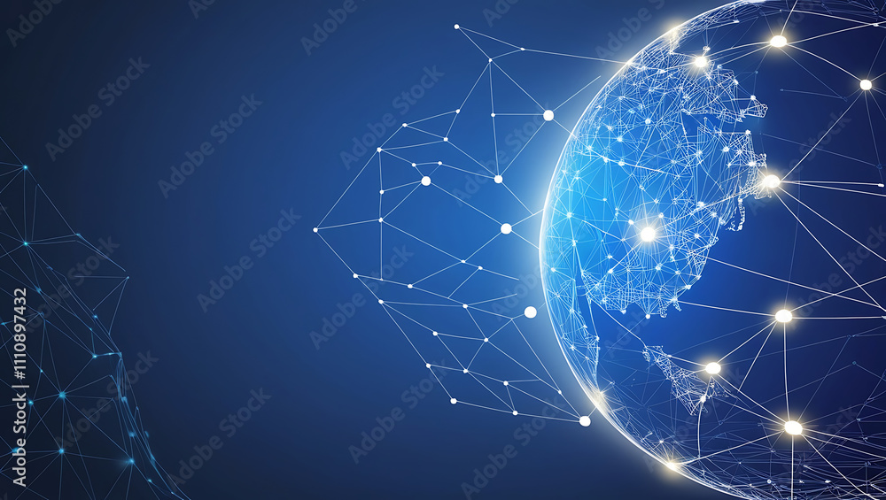Aufkleber networked globe symbolizing global connectivity and technology background, digital globe with networ