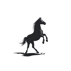 Silhouette of a rearing horse