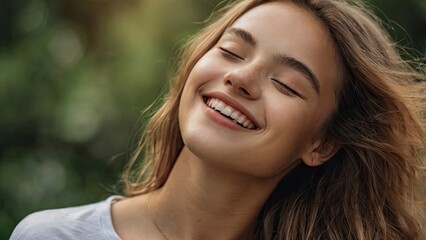 Fototapeta premium portrait_close_up_of_face_of_one_young_beauti