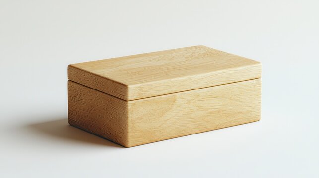 A simple wooden box with a flat top and smooth surface, ideal for storing small items or as a decorative piece.