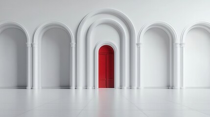 White civic center, elegant and open architecture, 3D illustration