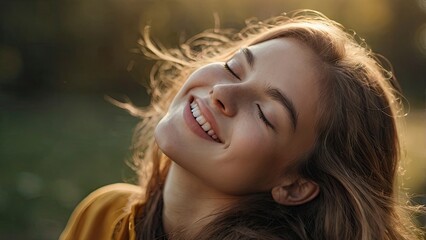 Naklejka premium portrait_close_up_of_face_of_one_young_beauti