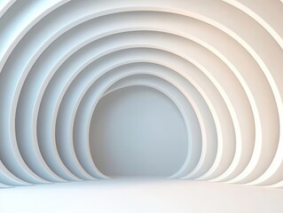 Obraz premium Futuristic white arc, public structure design, 3D illustration
