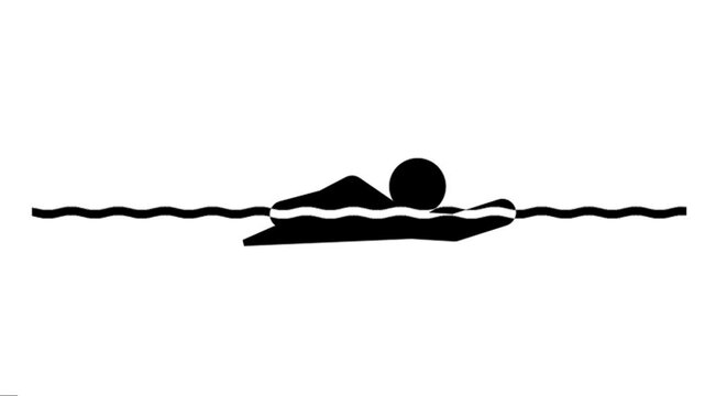 swimming symbol backstroke vector animation