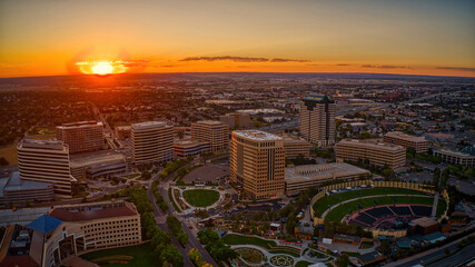 Aerial View of Centennial, Colorado at Dusk